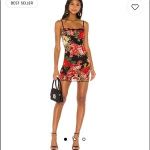 Marnie Mini Dress in Black Floral superdown